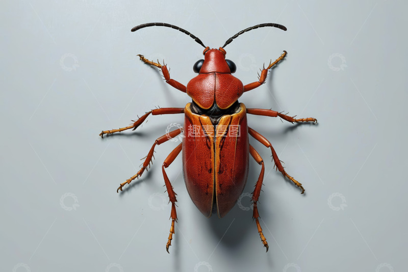 高清大图下载【趣麦麦图】红色甲虫微距特写