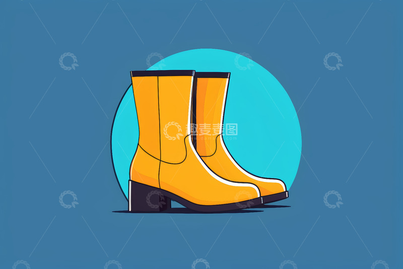高清大图下载【趣麦麦图】黄色靴子插图素材