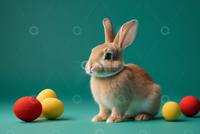 高清大图下载【趣麦麦图】复活节兔子与彩蛋素材