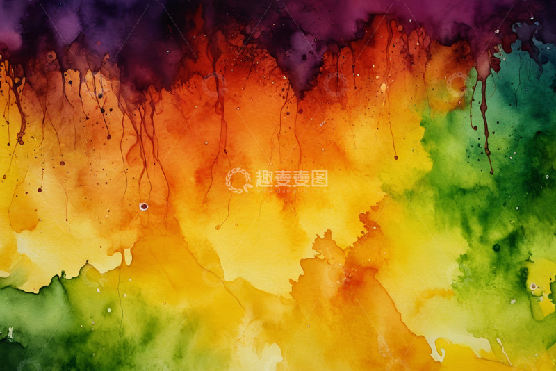 高清大图下载【趣麦麦图】多彩水彩抽象背景