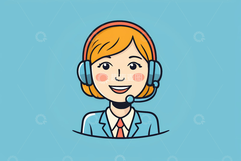 高清大图下载【趣麦麦图】客服人员头像插画