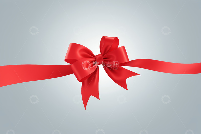高清大图下载【趣麦麦图】红色蝴蝶结丝带装饰