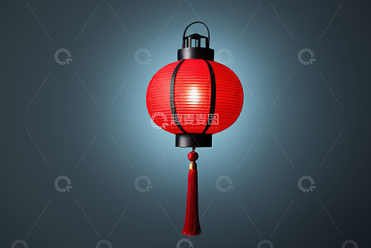 红色中国风灯笼特写