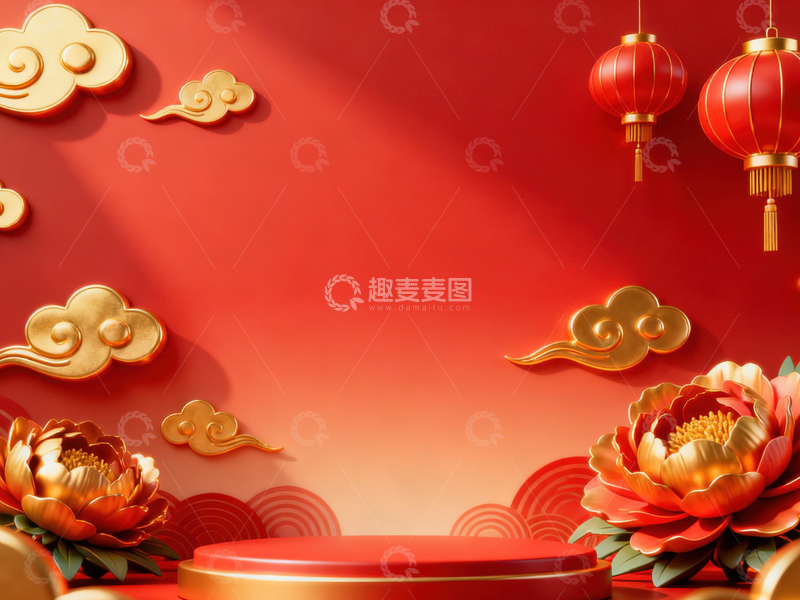 高清大图下载【趣麦麦图】 新年元旦春节背景_普屏394