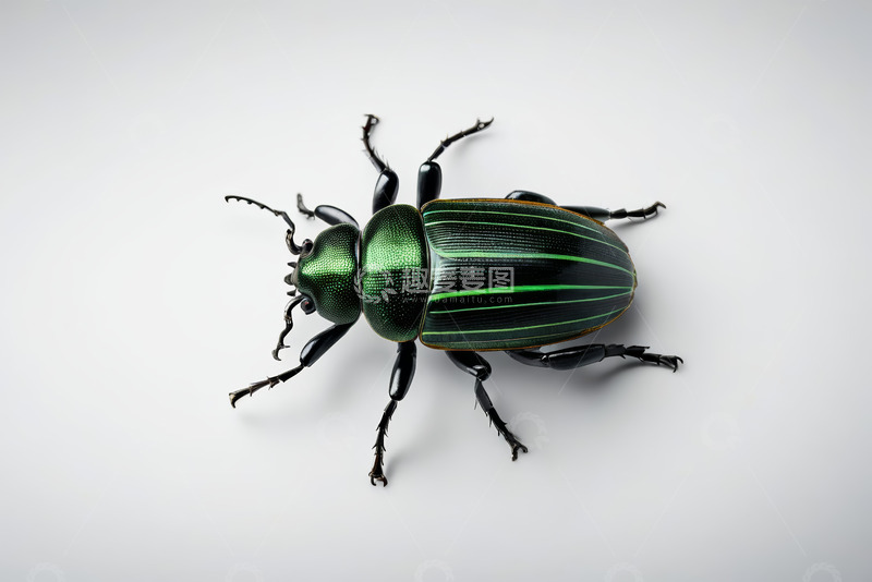 高清大图下载【趣麦麦图】绿色甲虫微距特写素材