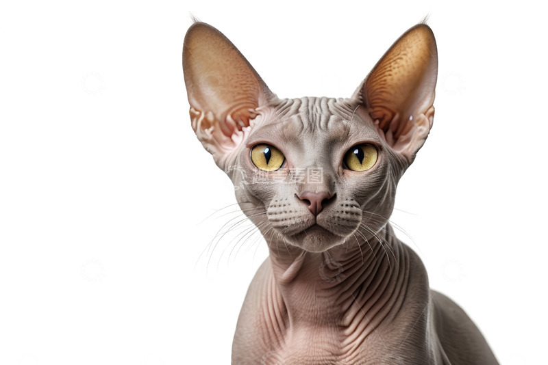 高清大图下载【趣麦麦图】无毛猫特写