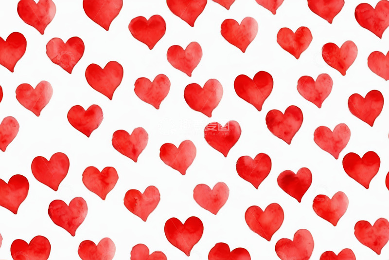 高清大图下载【趣麦麦图】红色心形图案背景素材