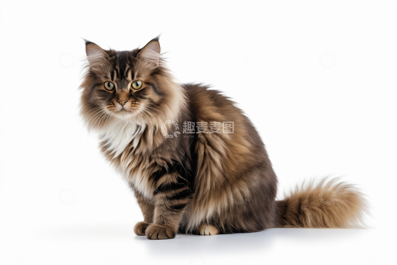 高清大图下载【趣麦麦图】长毛猫正坐姿态特写