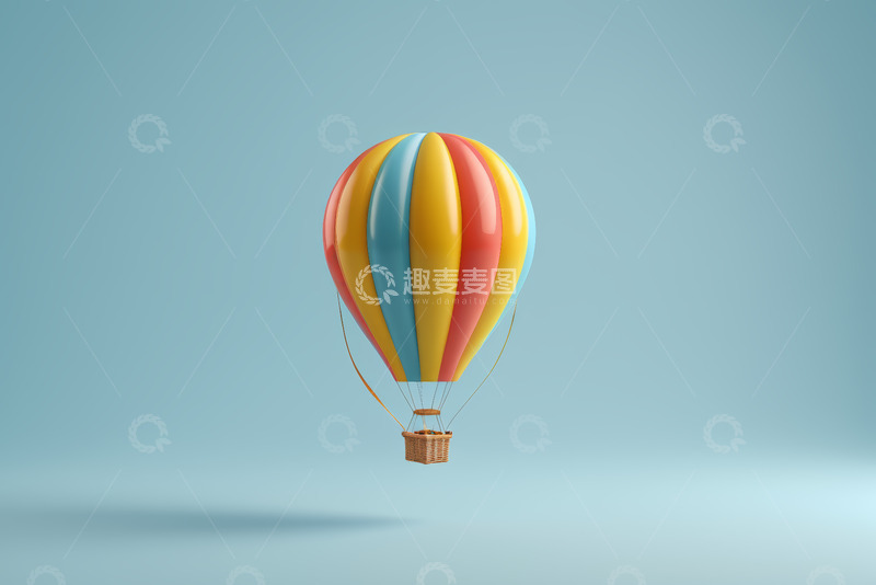 高清大图下载【趣麦麦图】彩色热气球空中飞行画面