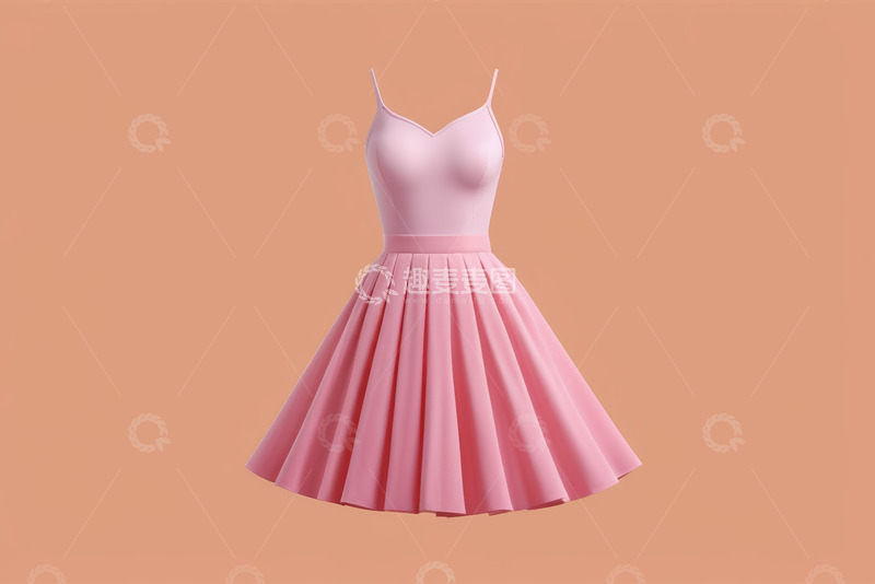 高清大图下载【趣麦麦图】粉色吊带裙时尚服装素材