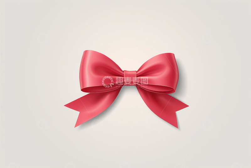 高清大图下载【趣麦麦图】红色蝴蝶结装饰素材