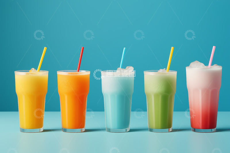 高清大图下载【趣麦麦图】多彩果汁饮品展示