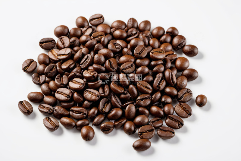 高清大图下载【趣麦麦图】白色背景咖啡豆特写