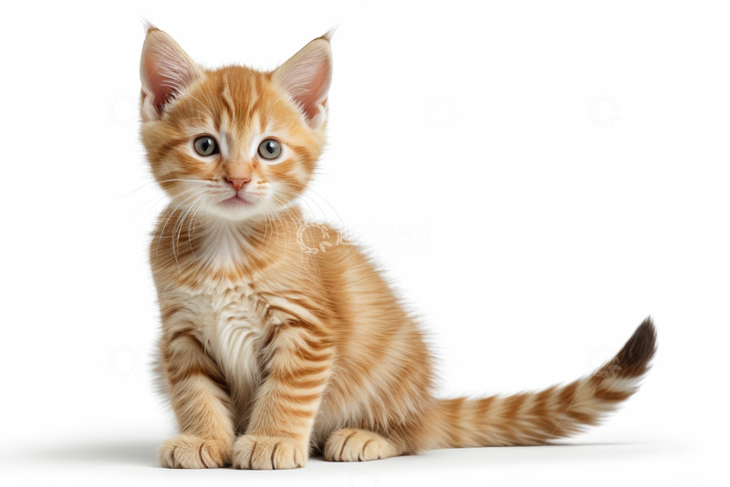 高清大图下载【趣麦麦图】橘色小猫正坐特写