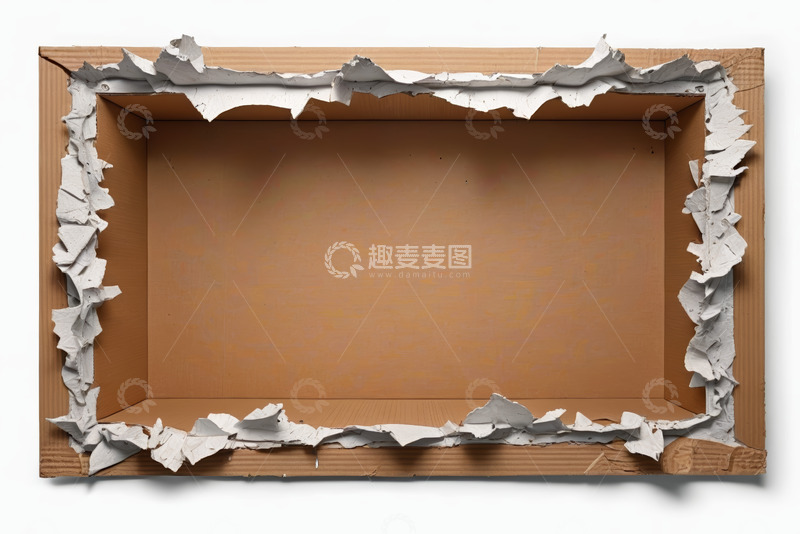 高清大图下载【趣麦麦图】撕开的空纸箱特写