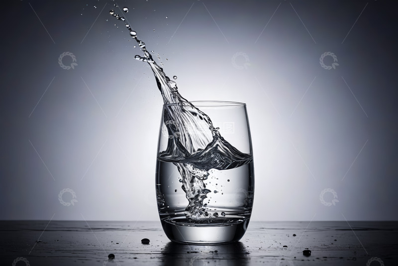 高清大图下载【趣麦麦图】玻璃杯中水飞溅特写