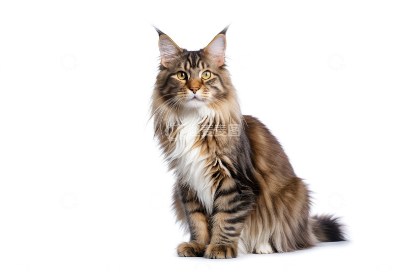 高清大图下载【趣麦麦图】缅因猫坐姿特写