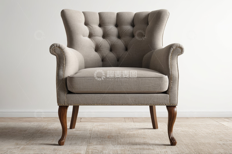 高清大图下载【趣麦麦图】单人布艺沙发家居场景素材