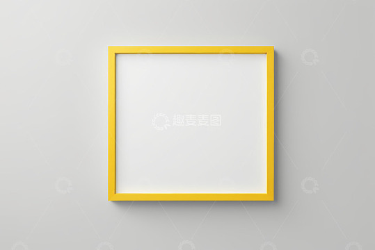 黄色边框方形空白画框