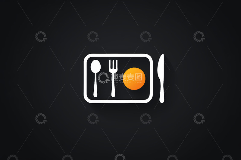 高清大图下载【趣麦麦图】餐盘餐具食物图标设计素材