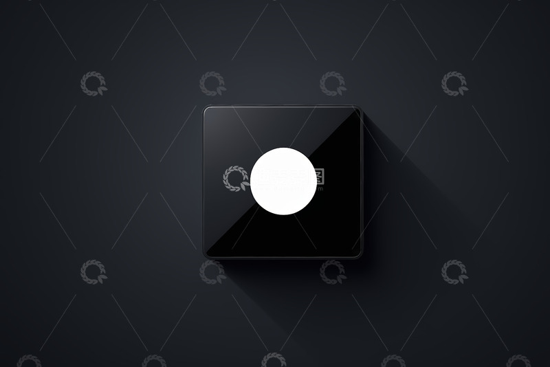 高清大图下载【趣麦麦图】黑色方形按钮带白色圆形标识