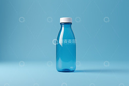 蓝色瓶子白色瓶盖静物