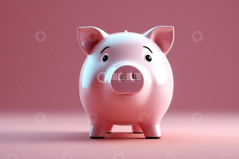 高清大图下载【趣麦麦图】粉色卡通小猪储蓄罐