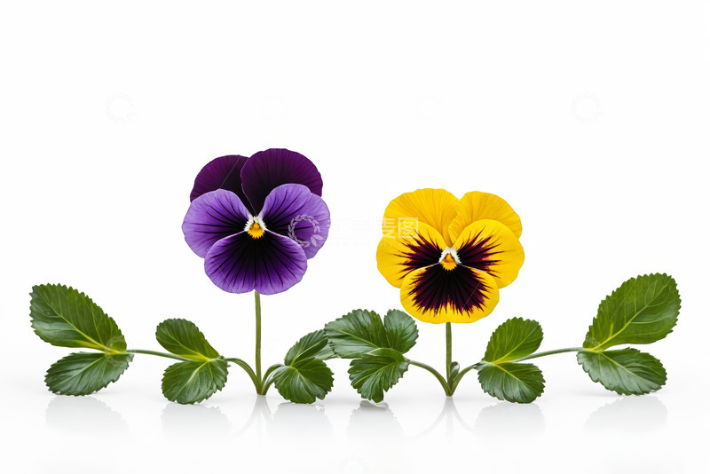 高清大图下载【趣麦麦图】两朵三色堇花卉特写
