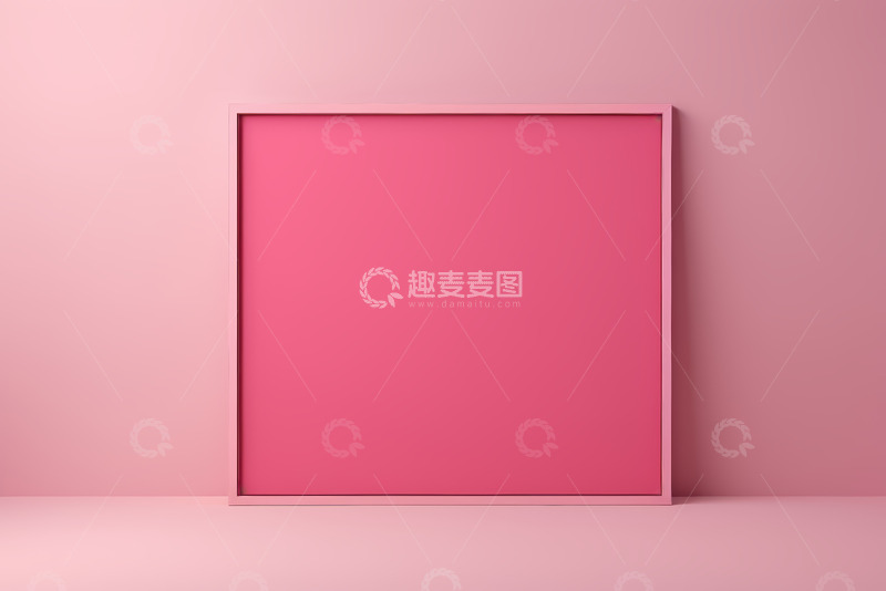 高清大图下载【趣麦麦图】粉色背景中的方形框架