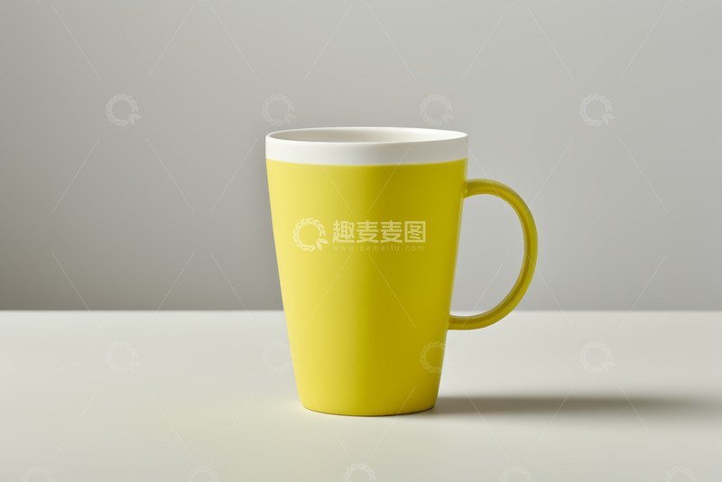 高清大图下载【趣麦麦图】黄色马克杯静物特写