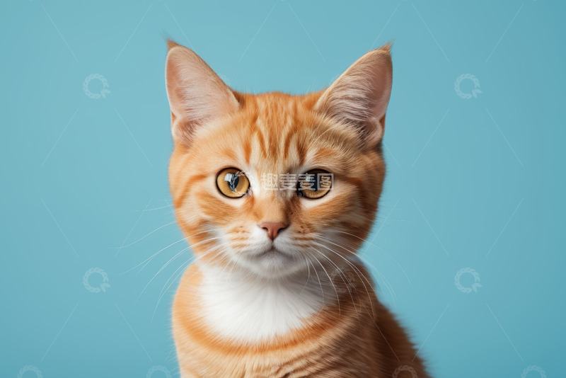 高清大图下载【趣麦麦图】橘色小猫正面特写