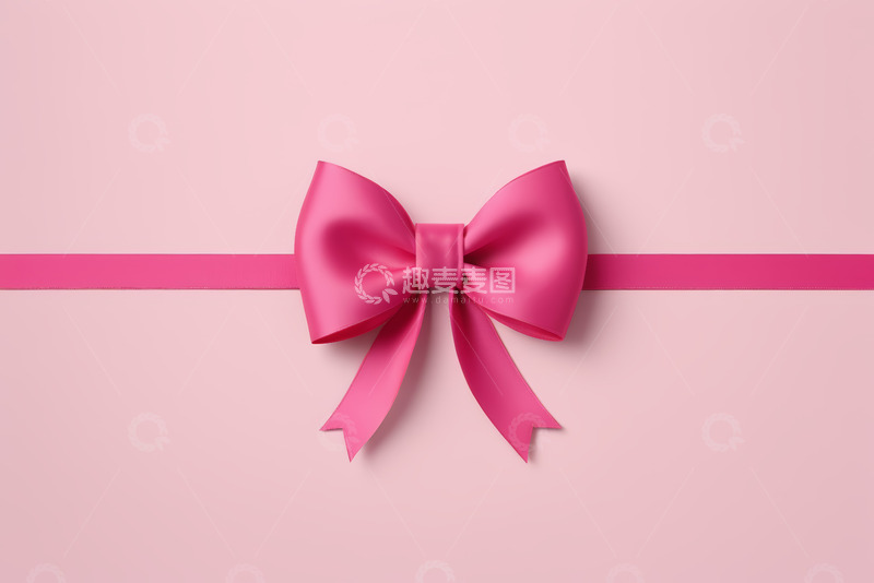 高清大图下载【趣麦麦图】粉色蝴蝶结丝带装饰素材