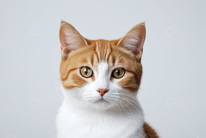 高清大图下载【趣麦麦图】橙白相间猫咪特写