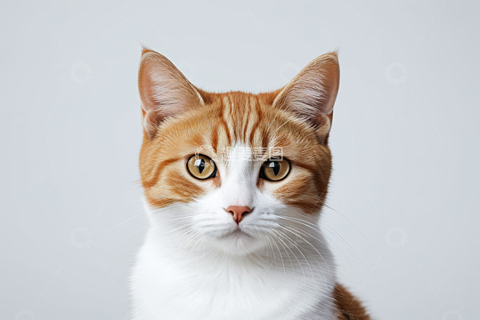 橙白相间猫咪特写