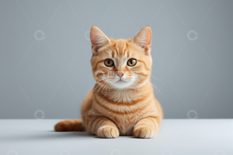 高清大图下载【趣麦麦图】橘色小猫正面平视特写