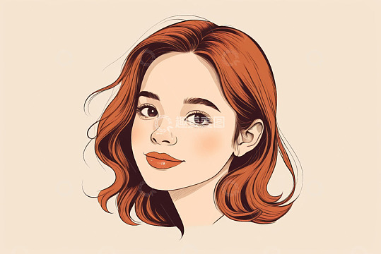 红发女性艺术肖像