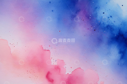 粉蓝渐变水彩背景