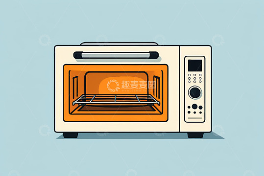 卡通风格家用烤箱插图