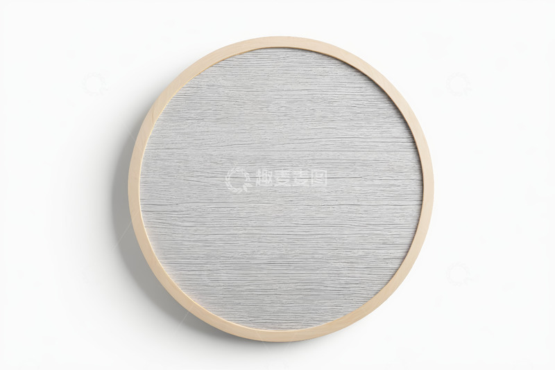 高清大图下载【趣麦麦图】圆形木质边框纹理装饰盘