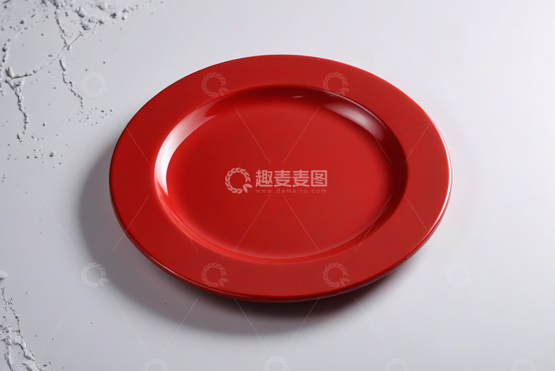 高清大图下载【趣麦麦图】红色餐盘特写