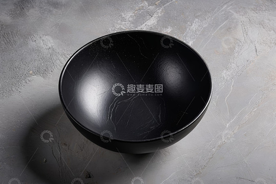 混凝土背景上的黑色碗