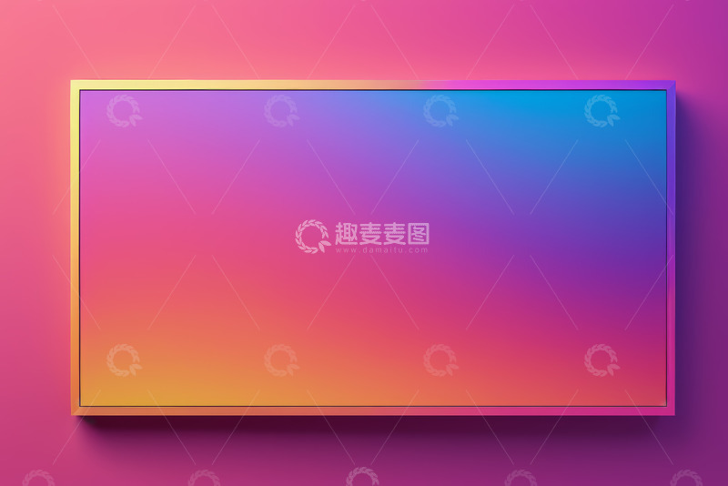 高清大图下载【趣麦麦图】彩色渐变边框矩形背景