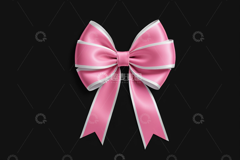 高清大图下载【趣麦麦图】粉色丝带蝴蝶结装饰素材