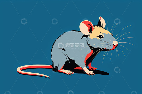 卡通老鼠蓝色背景形象图