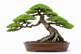 盆栽松树特写素材