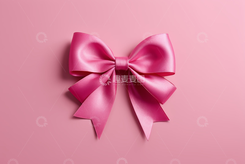 高清大图下载【趣麦麦图】粉色丝带蝴蝶结装饰素材