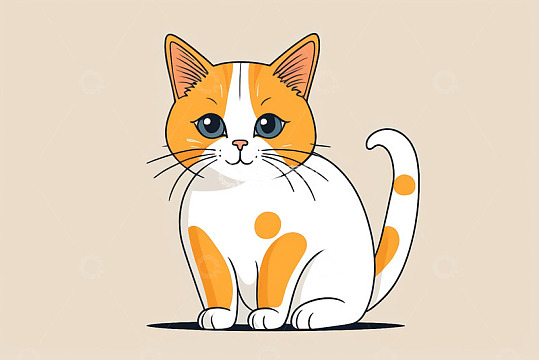 橙白相间卡通猫咪形象