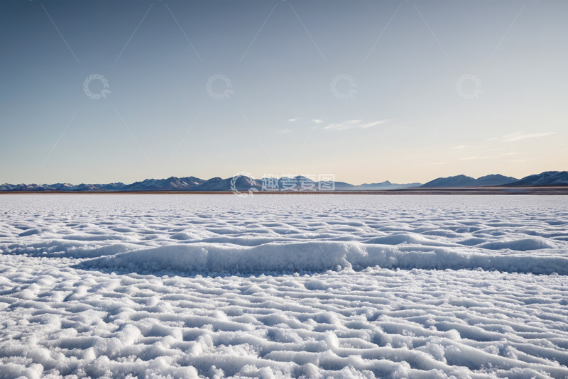 高清大图下载【趣麦麦图】广阔盐湖与远处山脉景观