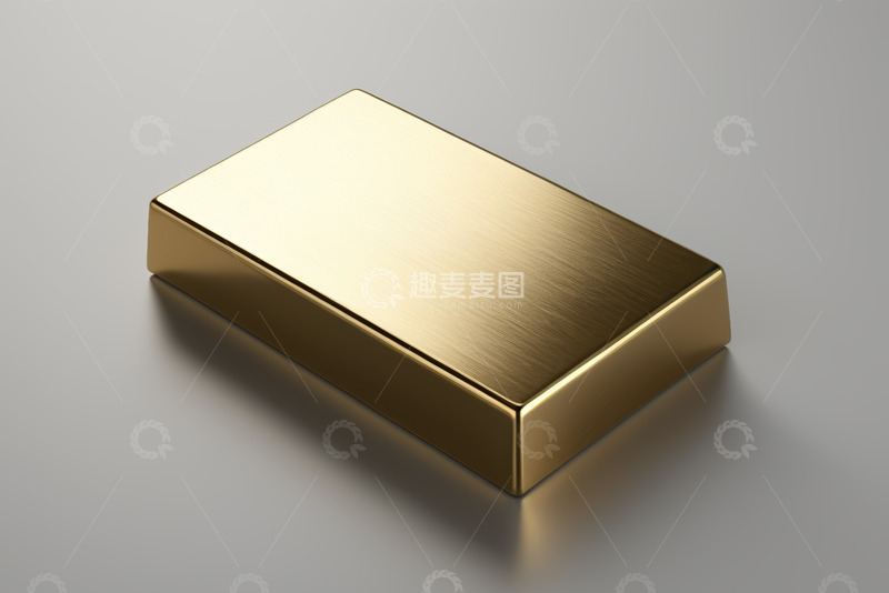 高清大图下载【趣麦麦图】金色金属长方体产品展示