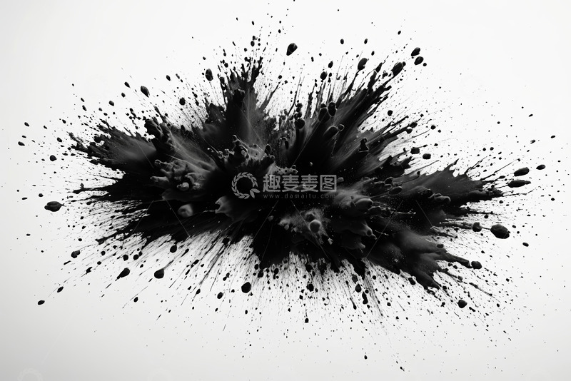 高清大图下载【趣麦麦图】黑色墨水飞溅艺术画面
